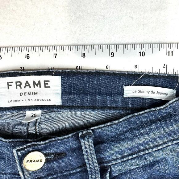Frame Dark Blue Le Skinny de Jeanne Denim Jeans Women’s 26‎ - Picture 3 of 10